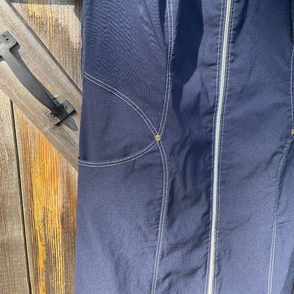 Blue Front Zip Up Dress - size large - Picture 4 of 9